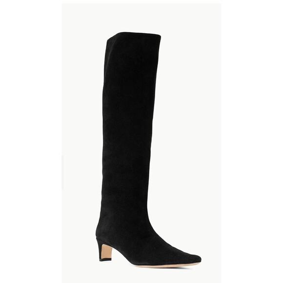 Staud Wally Knee High Tall Boot in Black Suede 36 - Picture 1 of 3